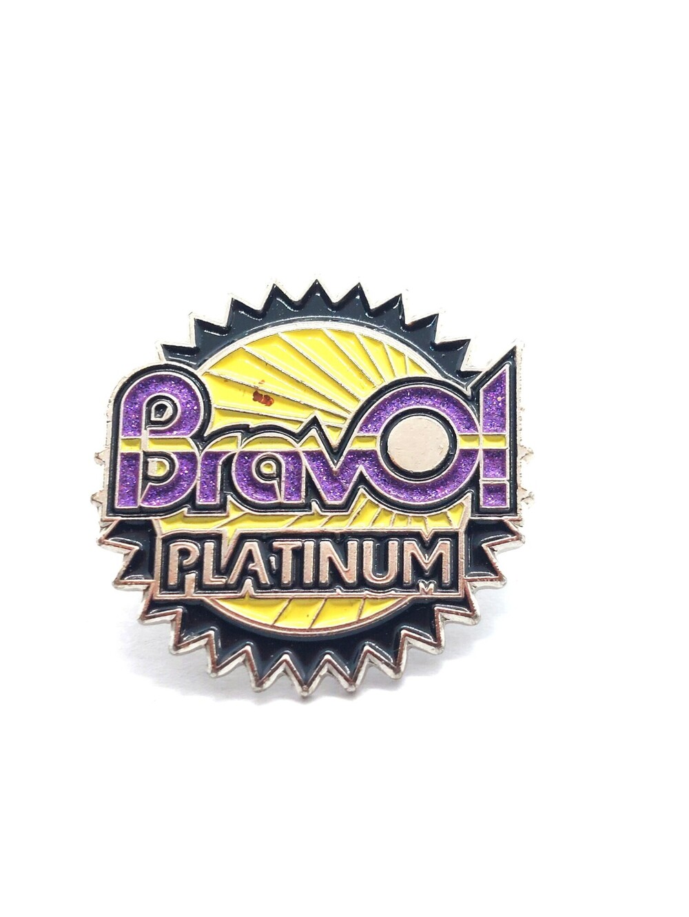 Bravo Platinum Pin Achievement Recognition Purple Yellow Enamel